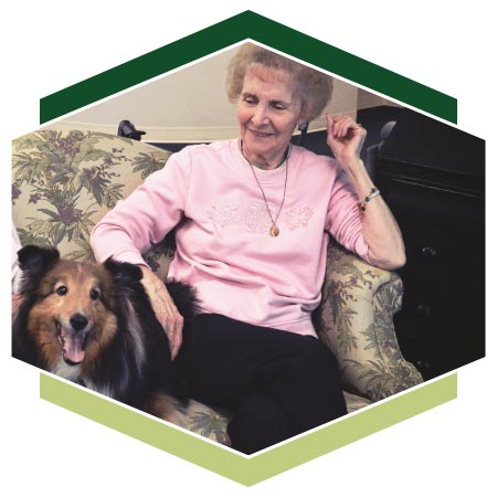 Resident enjoys Highview's pet therapy